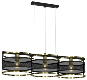 Luminex Lustr RIM s 3 E27, 60W, černo-zlatý