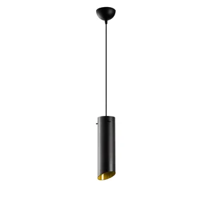 Lustr POLFIR 1×E27 8×34–114 cm, černá/žlutá