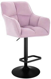 LuxuryForm Design Barová židle Amalfi Velur s černou základnou - levandulová