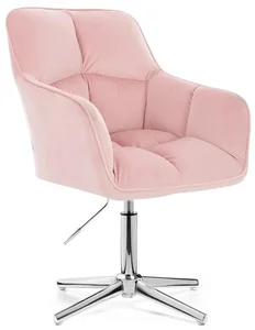 LuxuryForm DESIGN Křeslo Amalfi Velur Růžové s Stříbrným Křížem