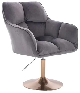 LuxuryForm DESIGN Křeslo Amalfi Velur s pozlaceným podstavcem
