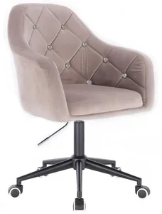 LuxuryForm DESIGN Křeslo ROMA VELUR s kolečky a černou základnou
