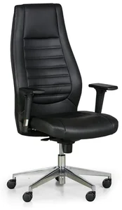 Luxusní ergonomické křeslo CHARTER z černé EKO kůže