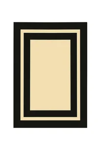 Luxusní syntetický koberec 160 × 230 cm, krémově černý, nízký vlas, protiskluzový