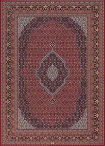 Luxusní vlněný koberec DIAMOND 72220/300, rozměr 67x130 cm, Červená s vícebarevnými vzory