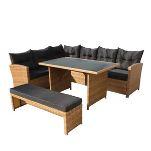 MADUL: Zahradní ratanový set světle hnědá/černá