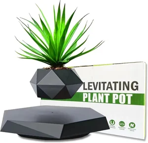 Magnetický levitující květináč černý