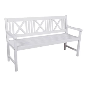 Malmö – Bílá dřevěná zahradní lavice