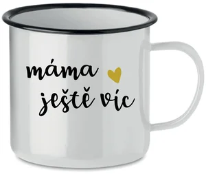 Maminčím úsměvem - bílý smaltovaný plecháček 350 ml
