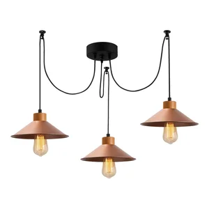 Manavgat – závěsné svítidlo s měděným kovovým stínidlem