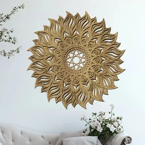 Mandala VNITŘNÍ PLAMEN z dubového dřeva