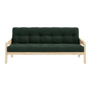 Manšestrová pohovka Grab Raw Dark Green
