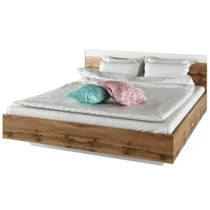 Manželská postel GABRIELA 160x200 dub Wotan/bílá