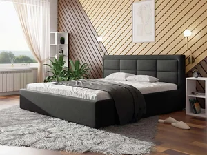 Manželská postel s úložným prostorem PALIGEN 2 200x200 cm šedá