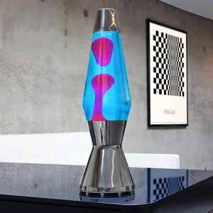 Mathmos Astro Lávová Lampa 43cm modrá s růžovou lávou