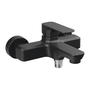 Matně černá nástěnná dvouvýstupová vanová baterie Spy