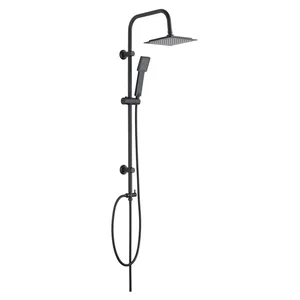 Matně černý sprchový set Cuadro od Wenko, 101 cm