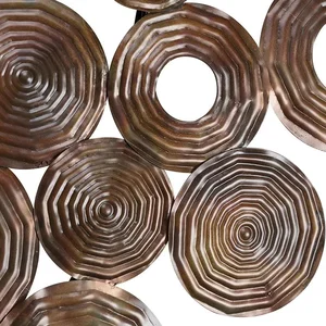 Měděná Art Deco nástěnná lampa Circles 138 cm