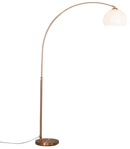 Měděvá oblouková lampa s bílým stínítkem Arc Basic