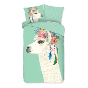 Mentolové bavlněné povlečení 140×220 cm pro jednolůžko a prodlouženou postel – Joey Good Morning