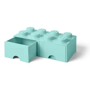 Mentolově zelený úložný box LEGO® se dvěma šuplíky