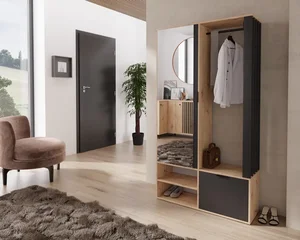 MINAS Předsíňová stěna dub artisan/černá