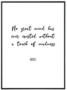 Minimalistický typografický obraz Great Mind 30x40 cm