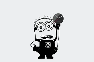 Minion Samolepící Hodiny s Černým Ciferníkem