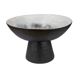 Mísa z kameniny Ø31,5 cm By Hand – Mette Ditmer Denmark (černá/slonovinová)