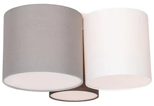 Moderní 3-ramenná stropní lampa v neutrálních barvách