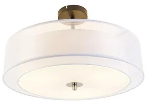 Moderní bílé stropní svítidlo s dvojitým stínidlem 50 cm