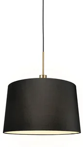 Moderní bronzové závěsné svítidlo s černým stínidlem 45 cm