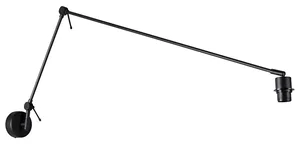 Moderní černá nástěnná lampa s nastavitelným ramenem