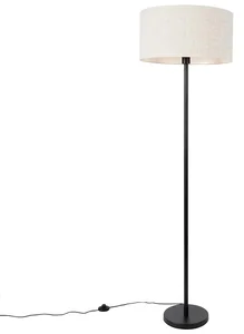 Moderní černá stojací lampa s šedým stínidlem 50 cm