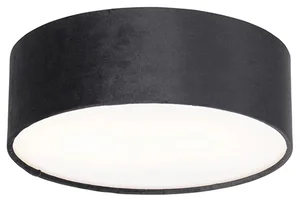 Moderní černé stropní svítidlo Drum s zlatým vnitřkem 30 cm