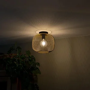 Moderní černé stropní svítidlo s pozlacenými akcenty Bliss Mesh
