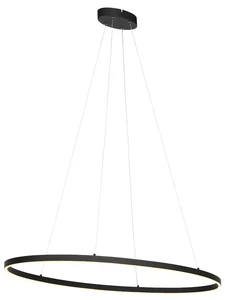 Moderní černé závěsné LED svítidlo Ovallo