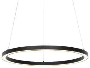 Moderní černé závěsné svítidlo Girello 60 cm s LED a RGBW funkcí