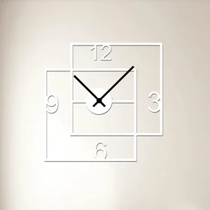 Moderní dřevěné nástěnné hodiny Double Square 35x35 cm