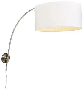 Moderní oblouková nástěnná LED lampa s bílým stínítkem