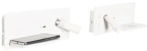 Moderní sada 2 nástěnných LED lamp s USB a bezdrátovým nabíjením