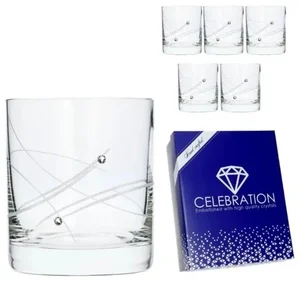 Moderní set skleniček na whisky s krystaly Preciosa (6x300 ml)