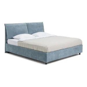 Modrá čalouněná postel Myra Pillow 160x200 s úložným prostorem – Bonami Selection