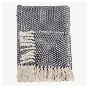 Modrá deka Bloomingville Throw 130x160 cm