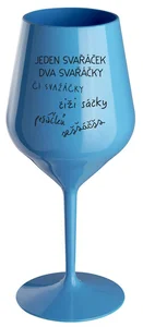 Modrá nerozbitná sklenice na víno 470 ml