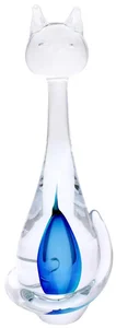 Modrá skleněná kočka 28 cm od Artcristal Bohemia