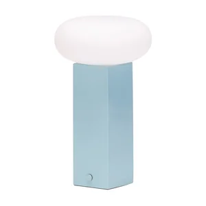 Modrá stmívatelná stolní lampa Low Hübsch, výška 20 cm