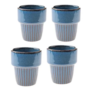 Modré keramické šálky na espresso – sada 4 ks, 100 ml