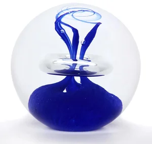 Modré skleněné těžítko 8 cm - Artcristal Bohemia