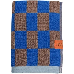 Modro-hnědý ručník z bio bavlny 50x90 cm Retro